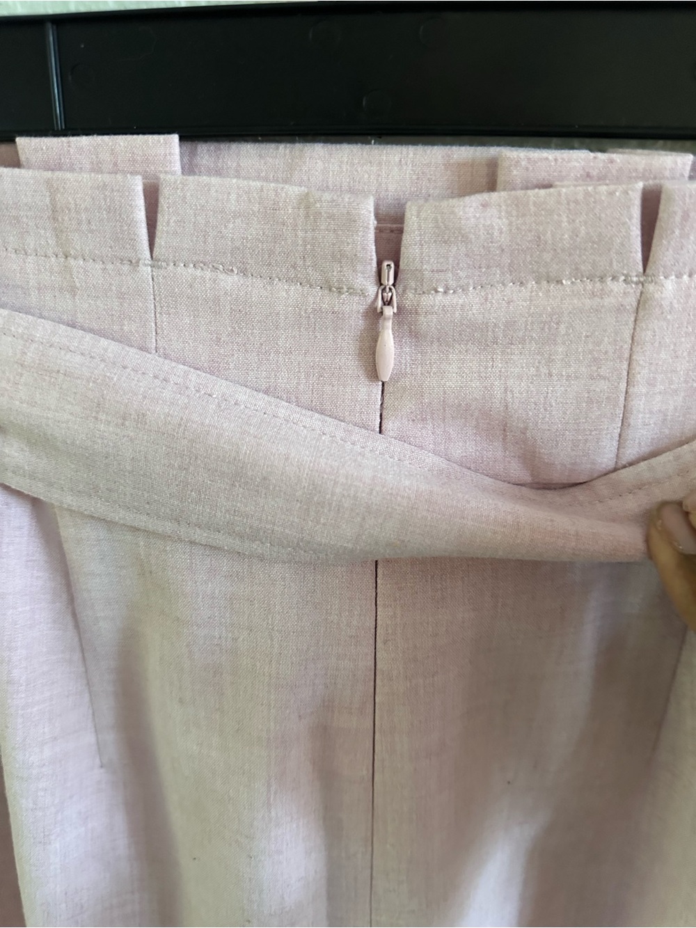 Ann Taylor Blush Pink Tie Waist Pencil Skirt Size 00 Belted Midi Career - Picture 7 of 12